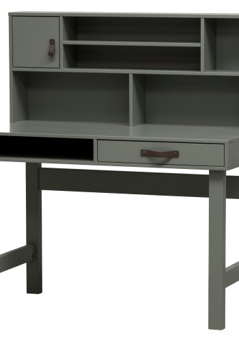 VTWONEN Scene barnepult, m. 1 dr, 1 skuff og hyller - grnnspetonet furu (110x58)