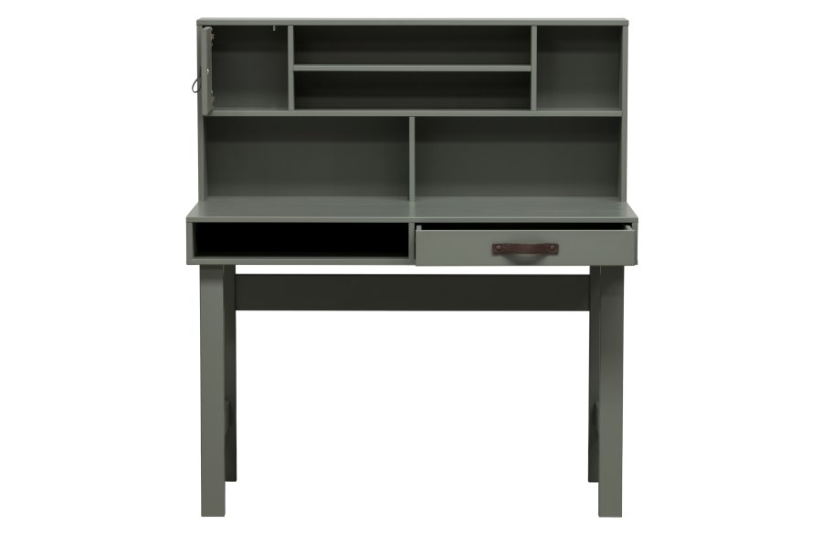 VTWONEN Scene barnepult, m. 1 dr, 1 skuff og hyller - grnnspetonet furu (110x58)