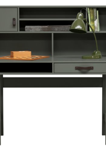 VTWONEN Scene barnepult, m. 1 dr, 1 skuff og hyller - grnnspetonet furu (110x58)