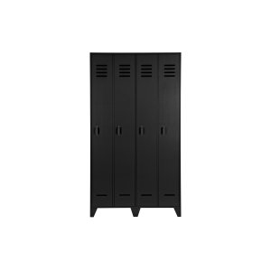 WOOOD Stijn Locker garderobeskab, m. 2 lger og 8 hylder - sort fyrretr