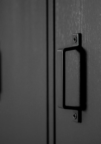 WOOOD Stijn Garderobeskap, m. 2 drer og 8 hyller - sort furu