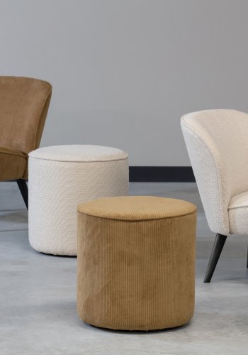 WOOOD Sara lenestol - krem polyester og tre