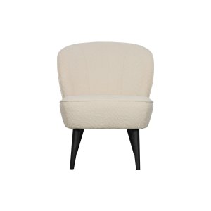 WOOOD Sara ftölj - kräm polyester och trä