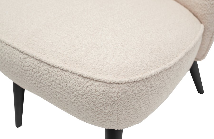 WOOOD Sara lenestol - krem polyester og tre