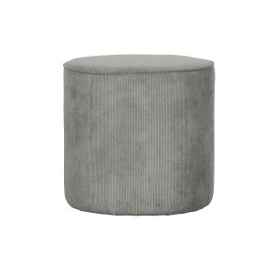 WOOOD Sara hj puf, rund - forvitret grn polyester/polyamid fljl (46)