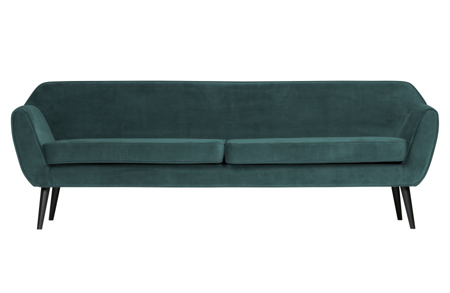 WOOOD Rocco XL sofa - blgrnn blgrnn polyesterflyel og svart bketre