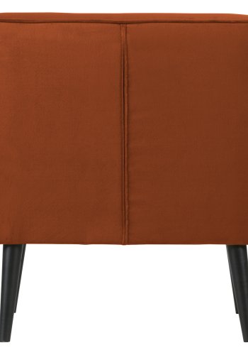 WOOOD Rocco lenestol - rust polyester flyel og svart bketre