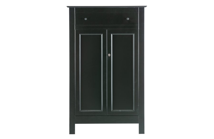 WOOOD Eva-skap, m. 2 drer, 1 skuff og 2 hyller - sort furu