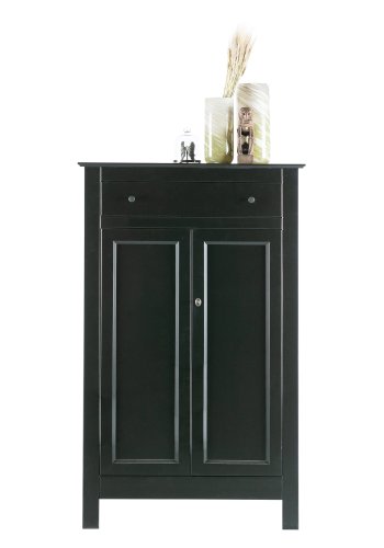 WOOOD Eva-skap, m. 2 drer, 1 skuff og 2 hyller - sort furu