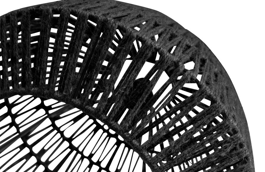 WOOOD EXCLUSIVE Kace taklampe, rund - svart jute (45)