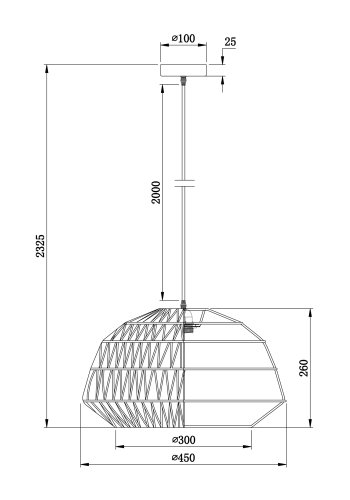 WOOOD EXCLUSIVE Kace taklampe, rund - svart jute (45)