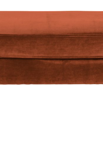 WOOOD Rocco krakk, rektangulr - rust polyester flyel og svart bketre (77x51)