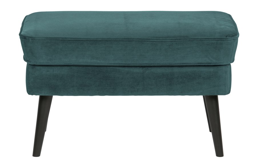 WOOOD Rocco krakk, rektangulr - blgrnn blgrnn polyester og svart bketre (77x51)