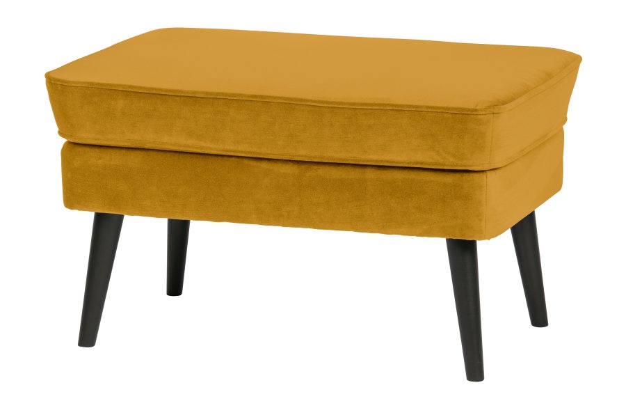 WOOOD Rocco krakk, rektangulr - oker polyesterflyel og svart bketre (77x51)