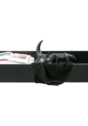 WOOOD Joep nattbordsskuff, med hjul - svart furu (197x82)