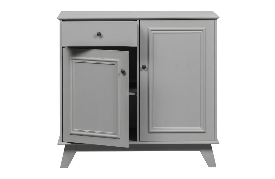 WOOOD Lily skap, m. 2 drer, 1 skuff og to hyller - varm gr furu