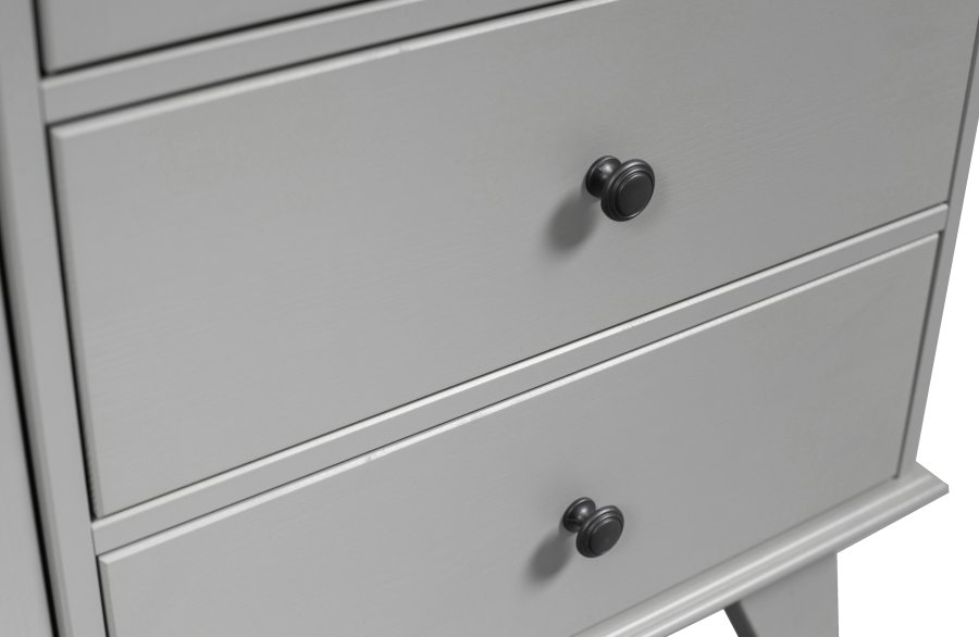 WOOOD Lily garderobe, m. 2 drer, 2 skuffer, 5 hyller og 1 hengestang - varm gr furu