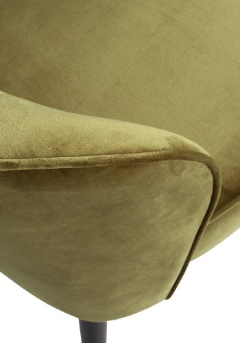 WOOOD Sara lenestol - armygrnn polyesterflyel og tre