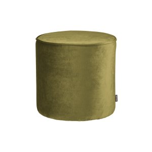 WOOOD Sara hj puf, rund - army grn polyester fljl (46)