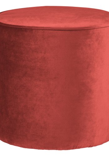 WOOOD Sara hy puff, rund - bringebrrd polyesterflyel (46)