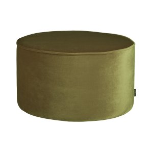WOOOD Sara lav puf, rund - army grn polyester fljl (60)