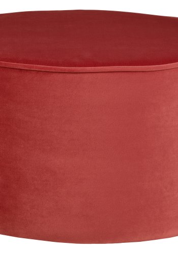 WOOOD Sara lav puff, rund - bringebrrd polyesterflyel (60)