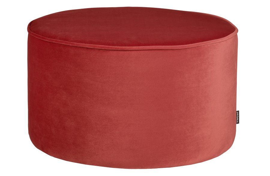 WOOOD Sara lav puff, rund - bringebrrd polyesterflyel (60)