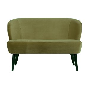 WOOOD Sara lille sofa - army grn polyester fljl og tr