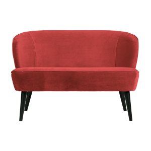 WOOOD Sara lille sofa - hindbr rd polyester fljl og tr