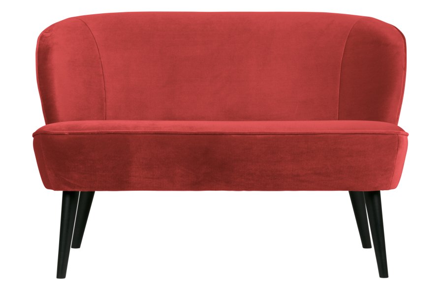 WOOOD Sara liten sofa - bringebrrd polyesterflyel og tre