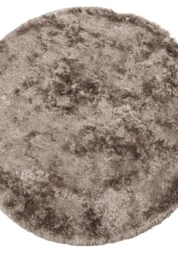 WOOOD Collection teppe, rundt - nougat polyester (200)