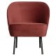 WOOOD Vogue lenestol - rdbrun flyelspolyester og svart metall