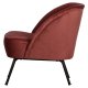 WOOOD Vogue lenestol - rdbrun flyelspolyester og svart metall