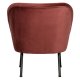 WOOOD Vogue lenestol - rdbrun flyelspolyester og svart metall