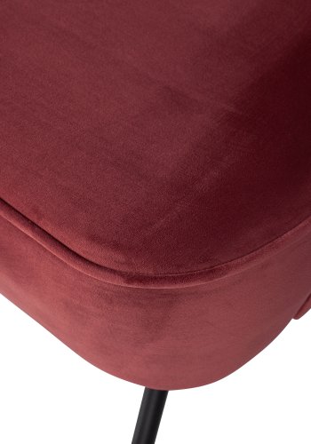 WOOOD Vogue lenestol - rdbrun flyelspolyester og svart metall