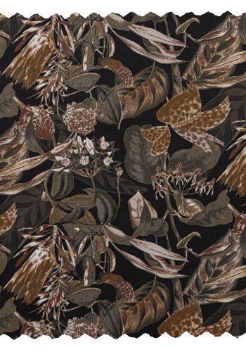 WOOOD Vogue spisebordstol - svart flyelspolyester med blomstertrykk og sort metall