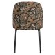 WOOOD Vogue spisebordstol - svart flyelspolyester med blomstertrykk og sort metall
