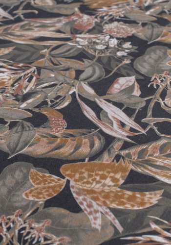 WOOOD Vogue spisebordstol - svart flyelspolyester med blomstertrykk og sort metall