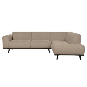WOOOD Statement hjrnesofa, hjre - beige bouclé vvet stof