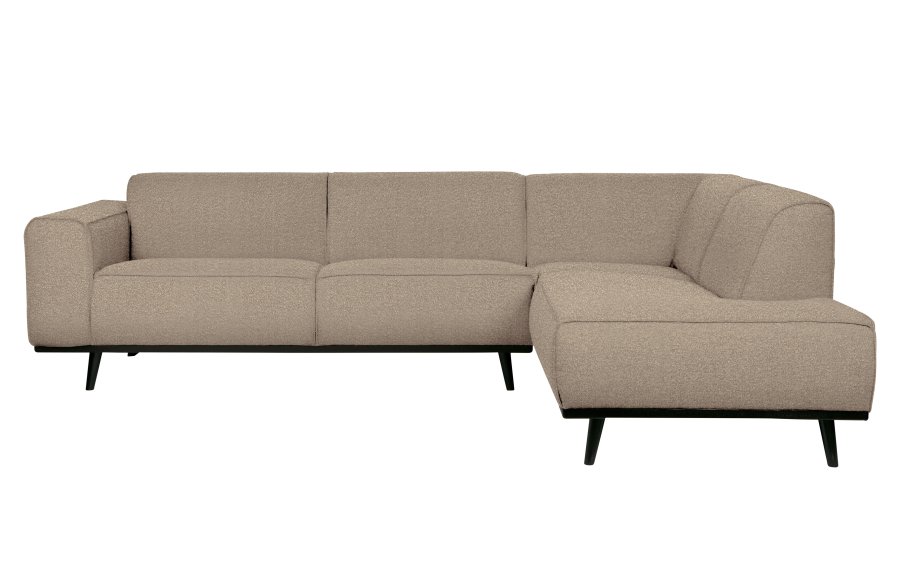 WOOOD Statement hjrnesofa, hyre - beige bouclé vevd stoff