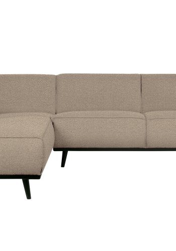 WOOOD Statement hjrnesofa, venstre - beige bouclé vevd stoff