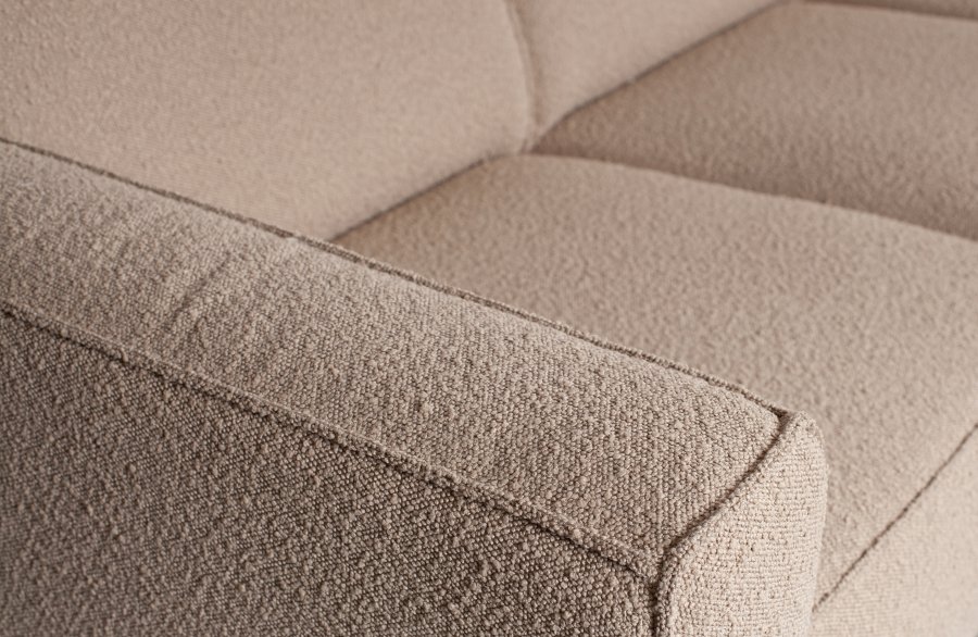 WOOOD Statement 3-seters sofa - beige bouclé vevd stoff