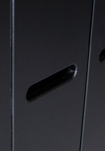 WOOOD Connect garderobe, m. 3 drer, 4 hyller, 1 hengestang og 3 skuffer - sort furu