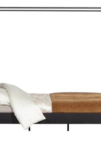 VTWONEN Barneseng med kyeseng, med lamellbunn i metall, uten madrass - svart stl (160x200)