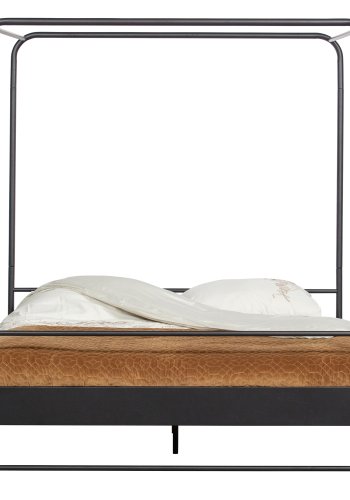 VTWONEN Barneseng med kyeseng, med lamellbunn i metall, uten madrass - svart stl (160x200)