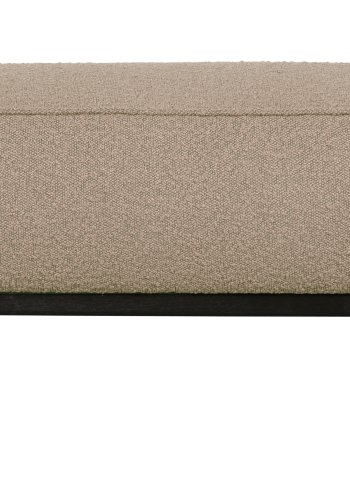 WOOOD Statement puff, rektangulr - beige bouclé vevd stoff (80x55)