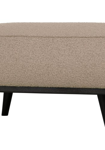 WOOOD Statement puff, rektangulr - beige bouclé vevd stoff (80x55)