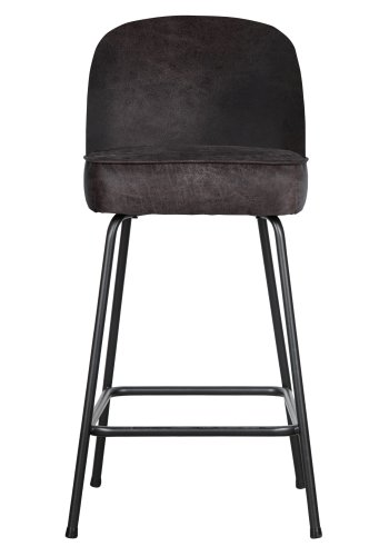 WOOOD Vogue barstol, m. rygln og fodsttte - sort stof og sort metal