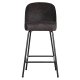 WOOOD Vogue barstol, m. rygln og fodsttte - sort stof og sort metal