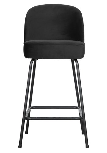 WOOOD Vogue barkrakk, med ryggsttte og fotsttte - svart flyelspolyester og svart metall